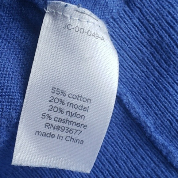 JCP V NECK BLUE/GRAY SWEATER - S - Picture 6 of 8